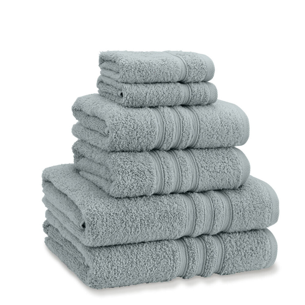(Sage Green) Catherine Lansfield Zero Twist 100% Micro Yarn Cotton 6 Piece Towel Bale