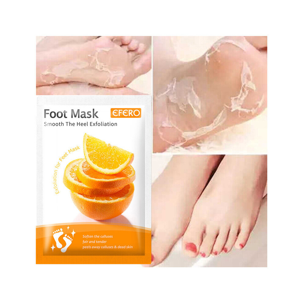 Flemye Orange Foot Mask Peeling For Legs Feet Mask Exfoliating Socks Scrub For Pedicure Anti Crack