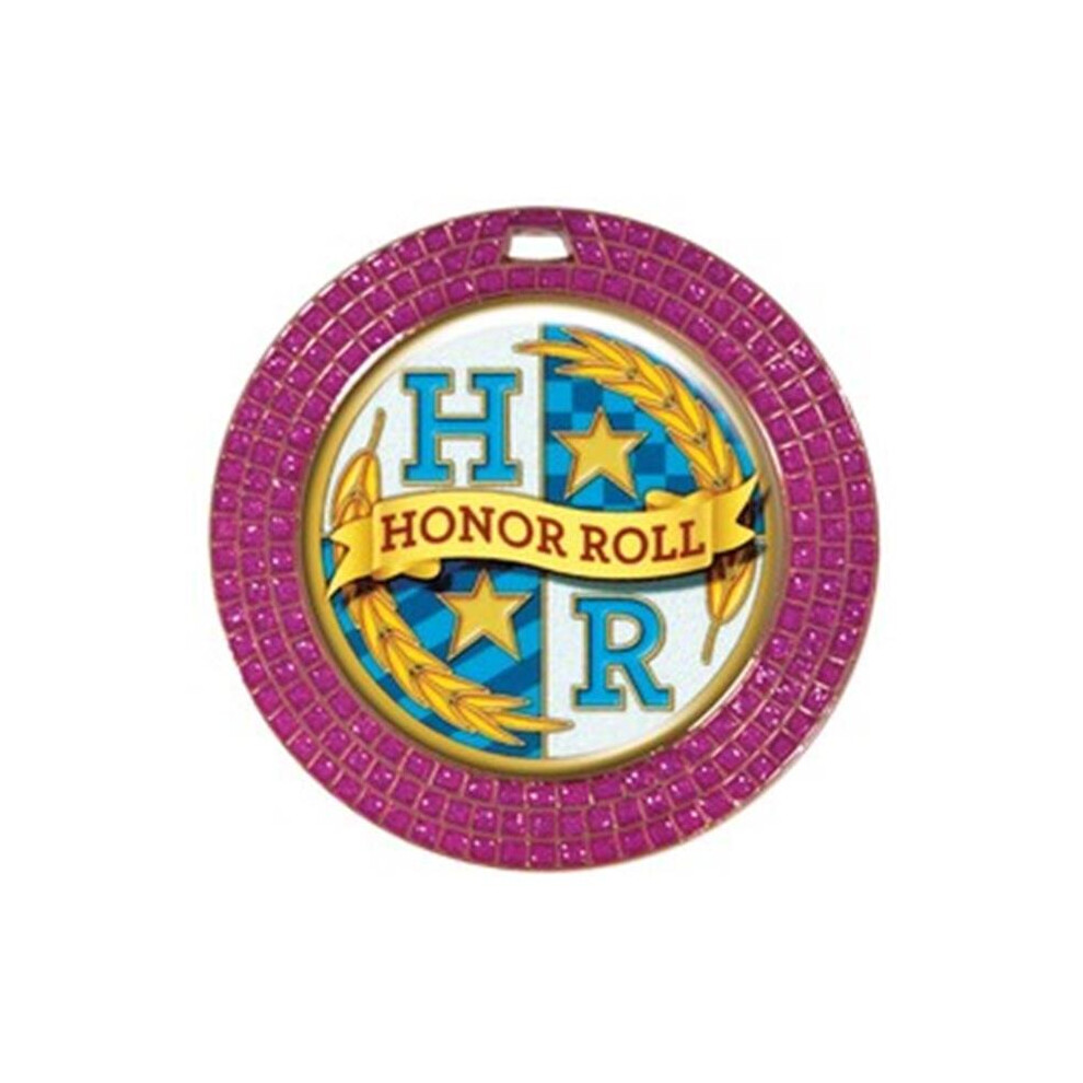 Simba Express-048A 2.75 In. Vibraprint Pink Glitter Insert Medal, Gold