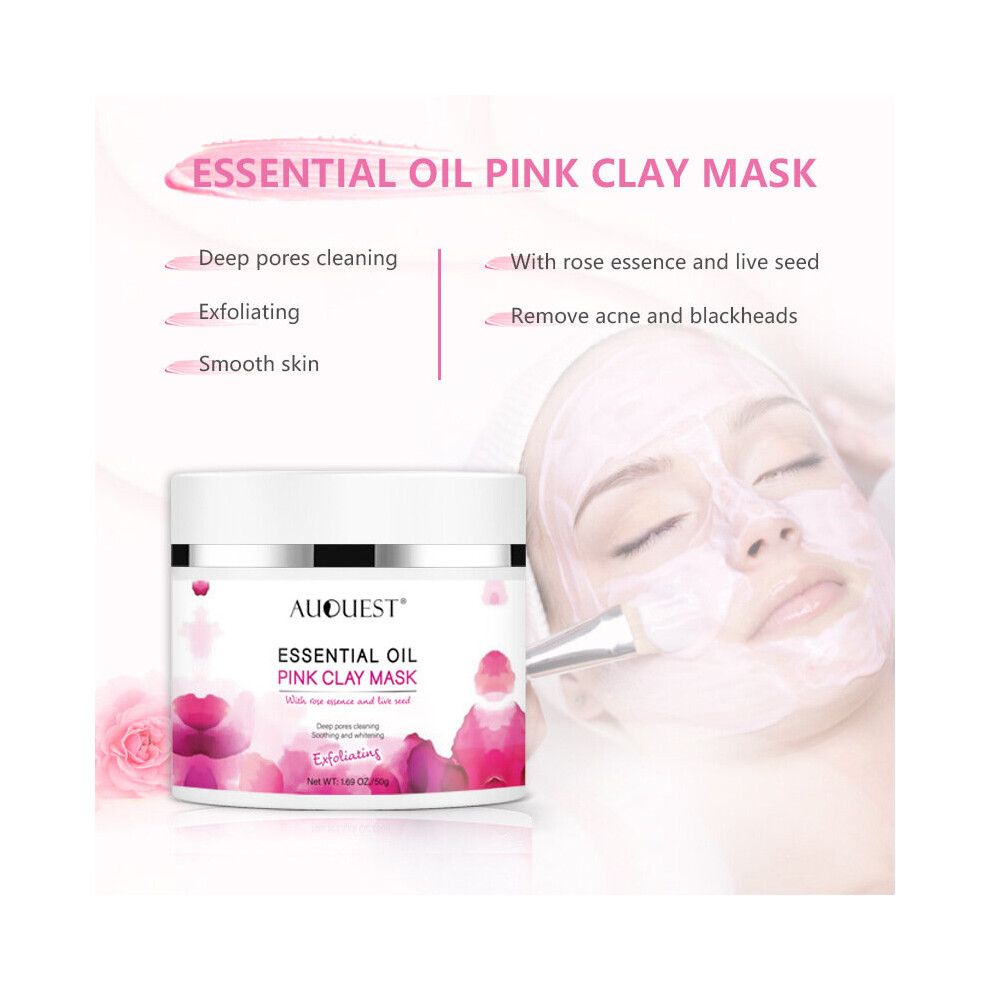 Flemye Pink/Black Auquest 50G Clay Mask Pore Dots Blackhead Deep Cleansing Mask Against Face Acne Exfoliating
