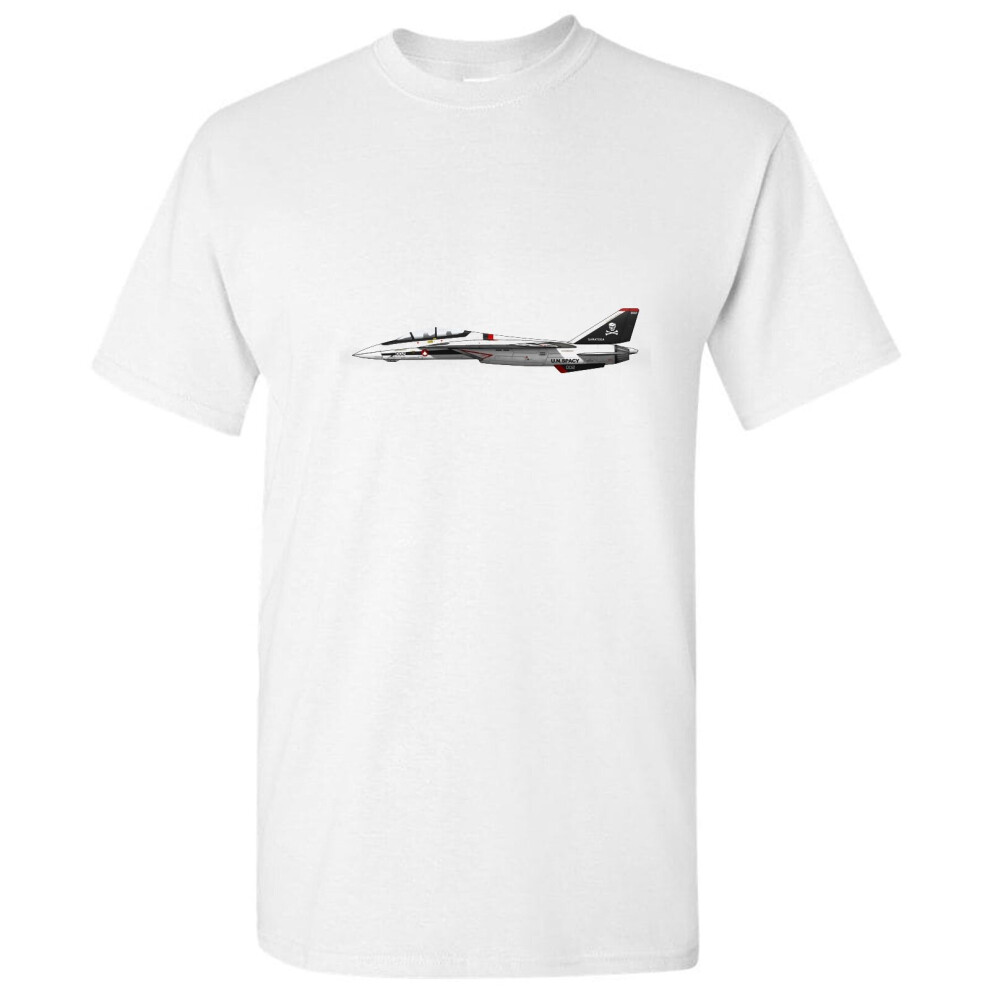Gildan (L) Airplane Aeroplane Plane Jet Pilot Air Force Top Gun Men T Shirt Tee Top White