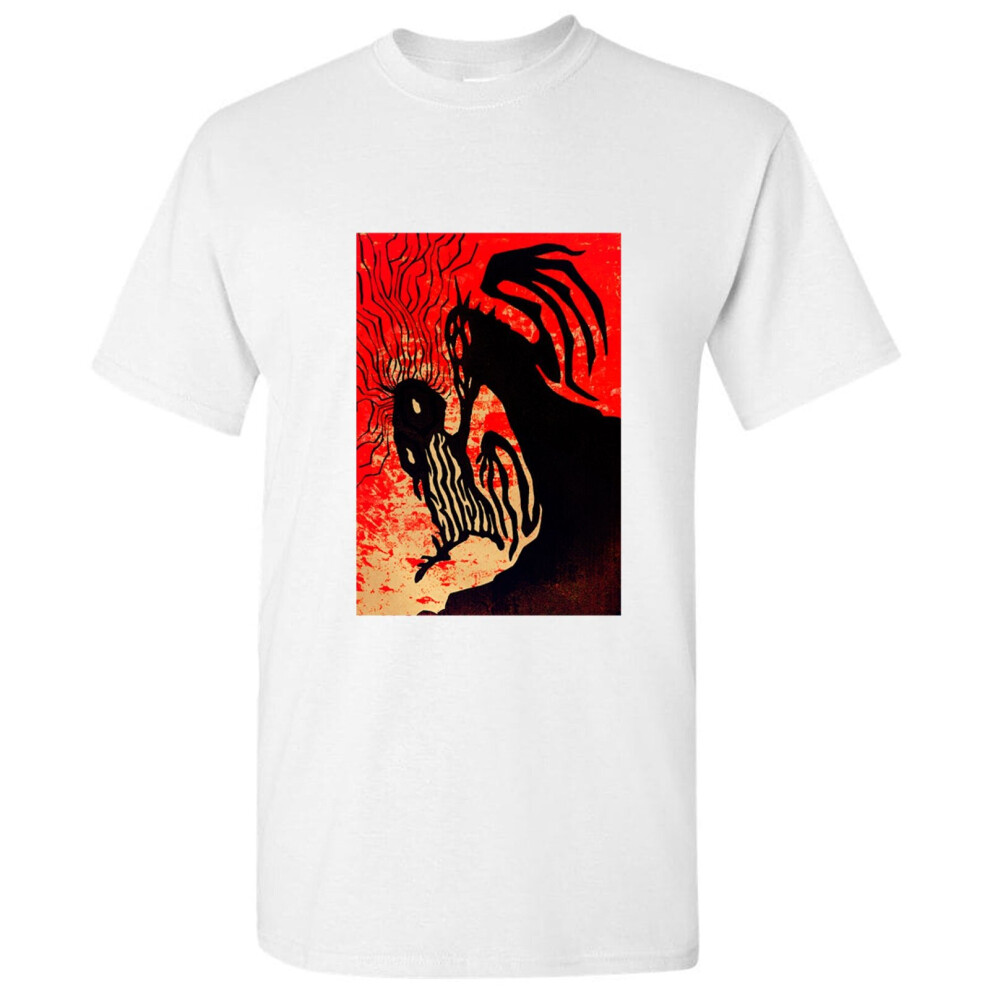 (L) Red Devil Fantasy Art Hell White Men T Shirt Tee Top