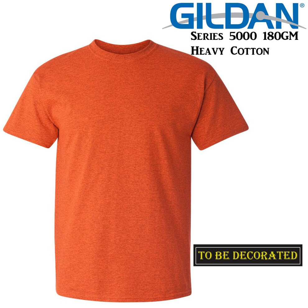 Gildan (Xl) T-Shirt Antique Tee S M L Xl 2XL Men's Heavy Cotton Orange