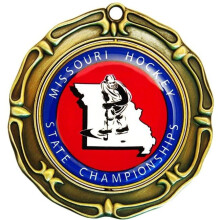 Simba EXPRESS-068AF6 3 in. Vibraprint Red, White & Blue Insert Spinner Medal, Gold