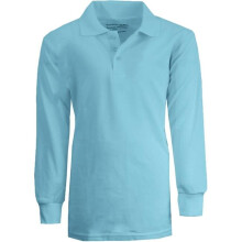 DDI 2273845 Boy's Light Blue Long Sleeve Pique Polo Shirts - Sizes 16-20 Case of 36