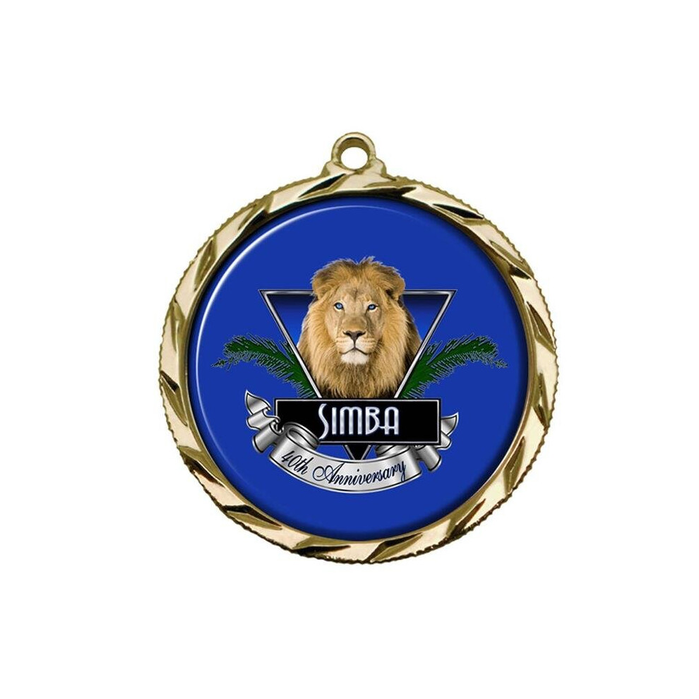 Simba Express-022A 2.5 In. Vibraprint Insert Medal With Coin Edge, Gold