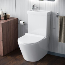 Nes Home 2 in 1 Close Coupled Pan, Cistern And Round PP Toilet Seat