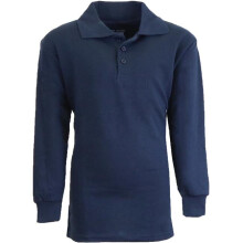 DDI 2273860 Boy's Navy Long Sleeve Pique Polo Shirts - Sizes 4-7 Case of 36