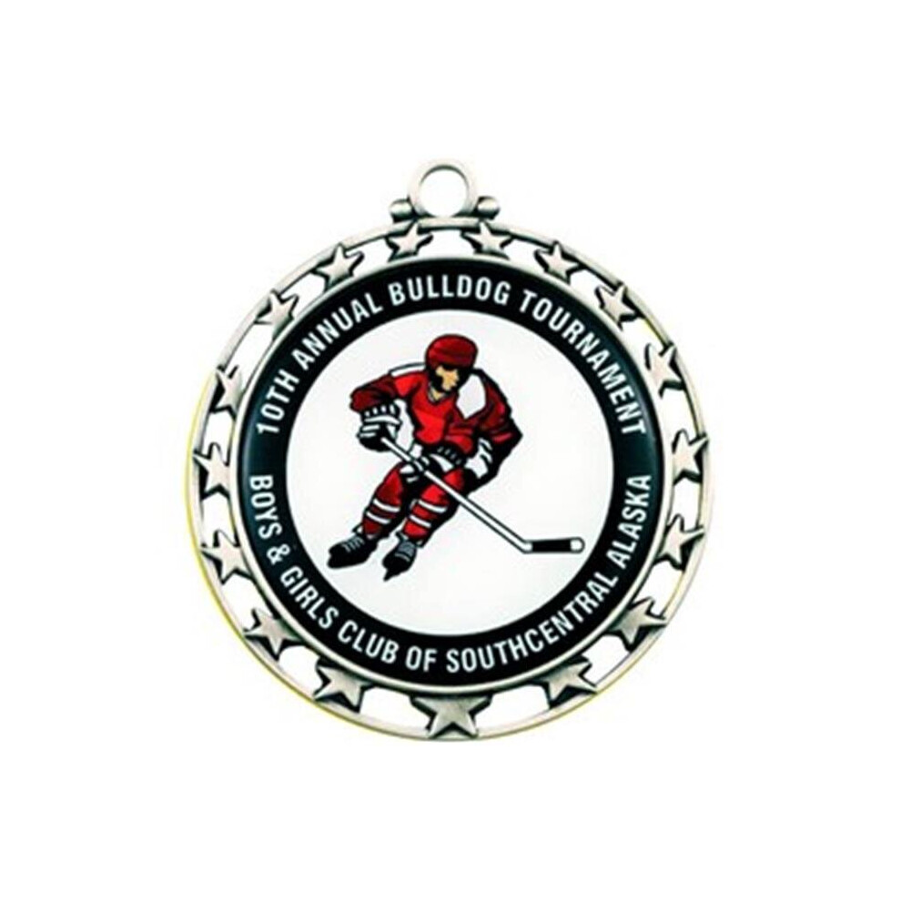 Simba Express-034A 2.5 In. Vibraprint Insert Medal With Star Piercing, Gold