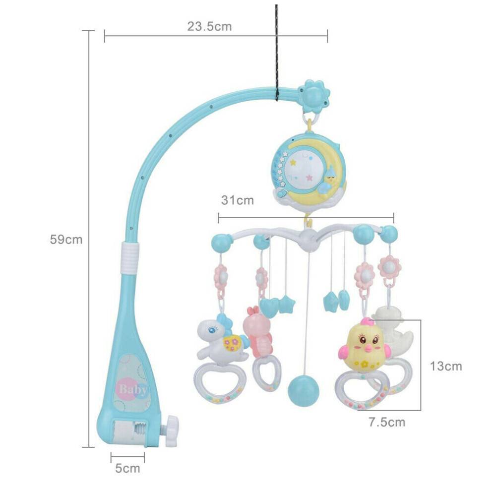 Flemye Baby Musical Crib Bed Bell Cot Mobile Stars Dreams Light Nusery