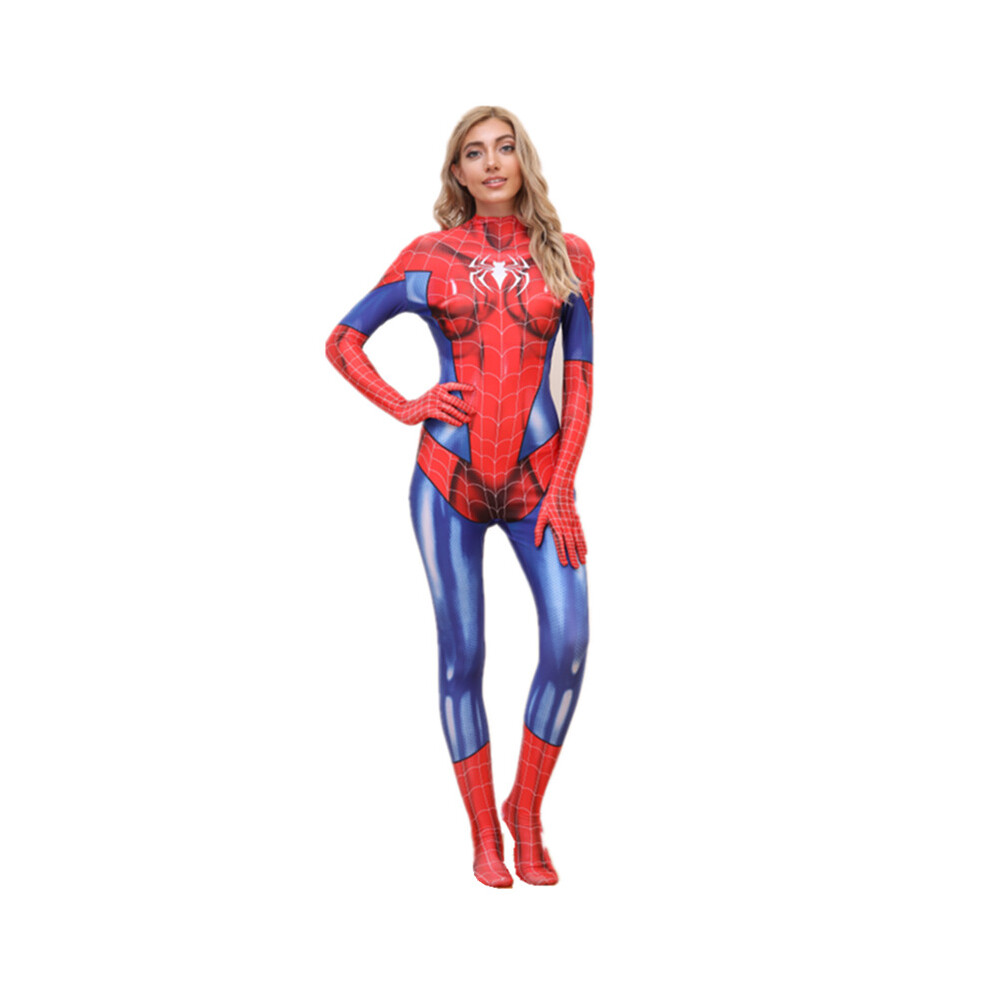 ( 02, M) Women Sexy Spiderman Costume Girl Black Spiderman Tights Suit Adult