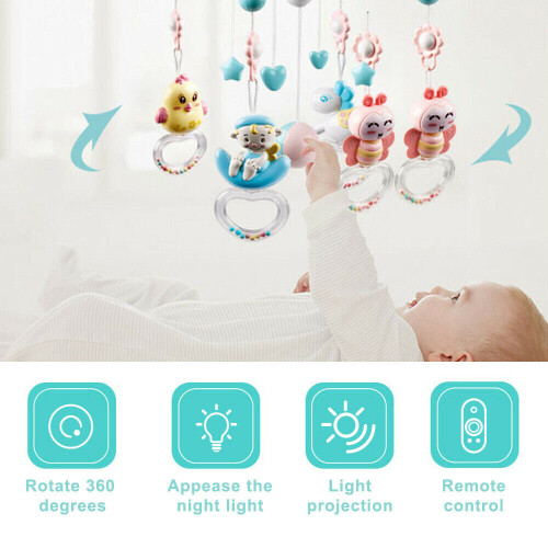 Μωρό μουσικό κρεβατάκι κρεβάτι Bell Cot Mobile Stars Dreams Light Nusery 2