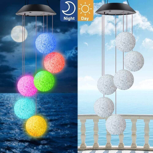 Hanging Colour Changing Solar Powered LED Ball Lights Garden Balcony 1