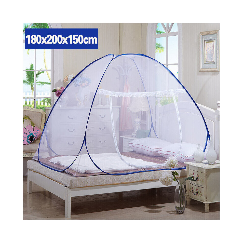 (  180x200x150cm) Folding Mosquito Net Zipper Single Door Netting Tent Mongolian Yurt