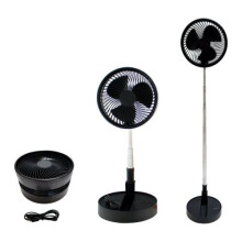 (  Black Telescopic Fan) Cordless Fan Telescopic Folding Cooling Wireless Portable Rechargeable
