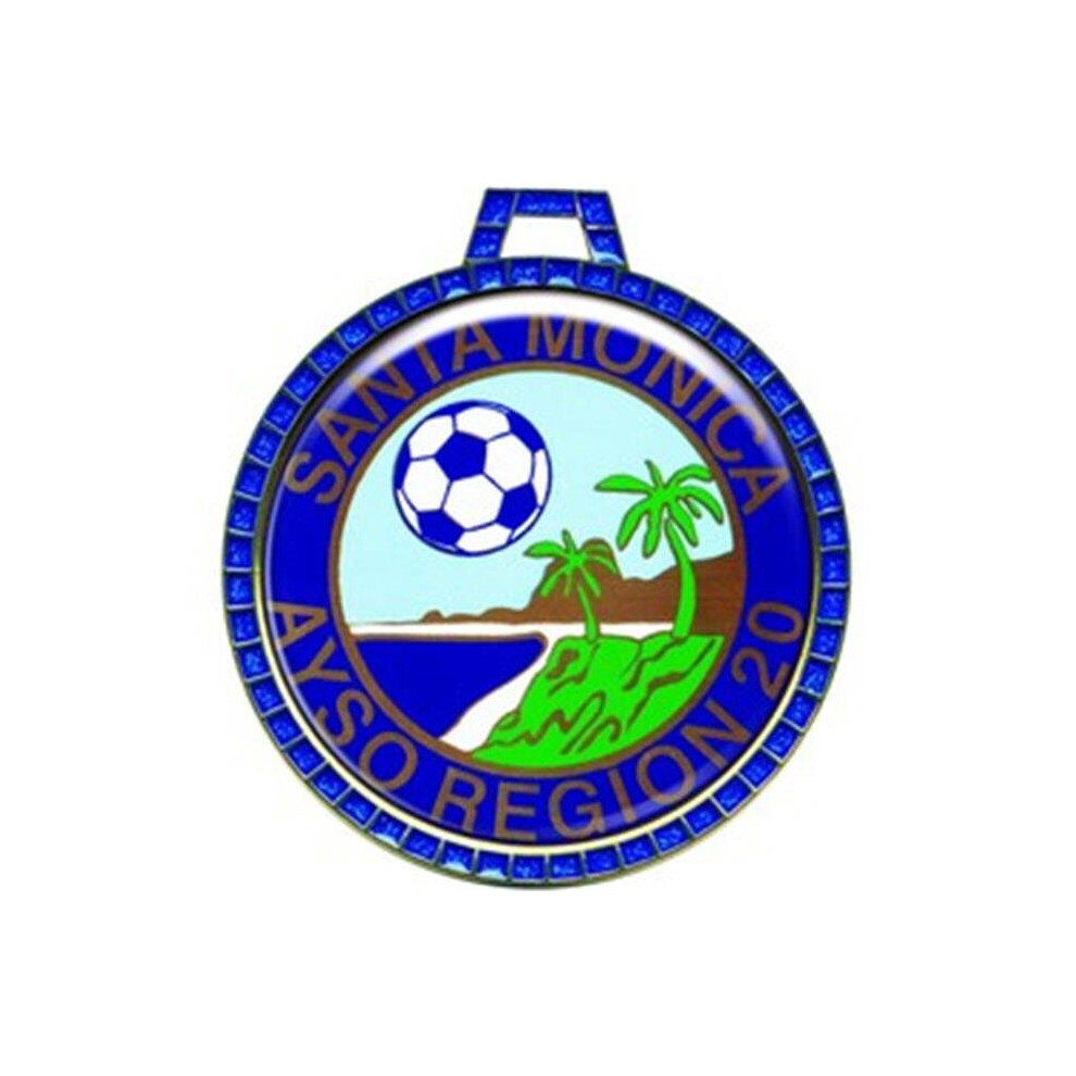 Simba Express-042A 2.25 In. Vibraprint Blue Gem Insert Medal, Gold