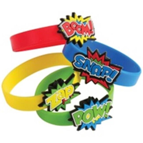 US Toy JA833 Superhero Rubber Bracelets