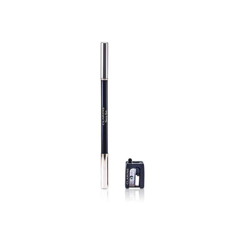 Clarins Long Lasting Eye Pencil with Brush - # 01 Carbon Black (With Sharpener) 1.05g/0.037oz