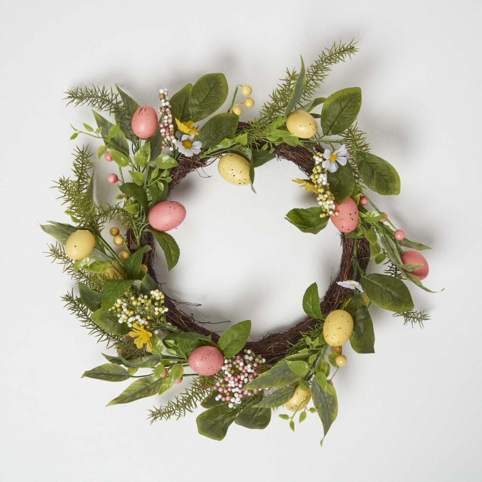 Easter Wreath with Pastel Easter Eggs, 55cm