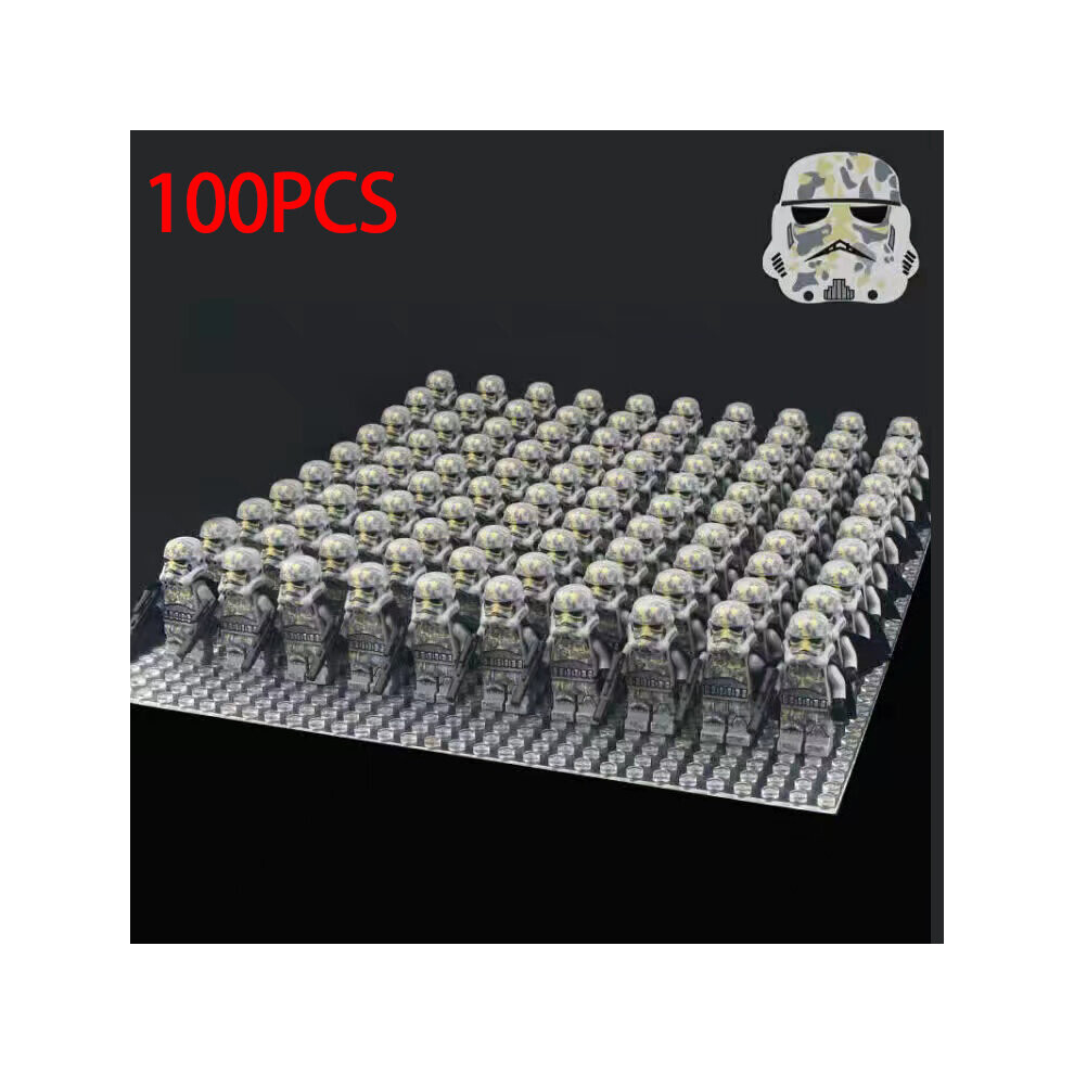 (WM551) 100pcs Star Wars Storm Troops 501st Clone Trooper Minifigures Kids and Adult Toys Fit Lego + Bottom Plate