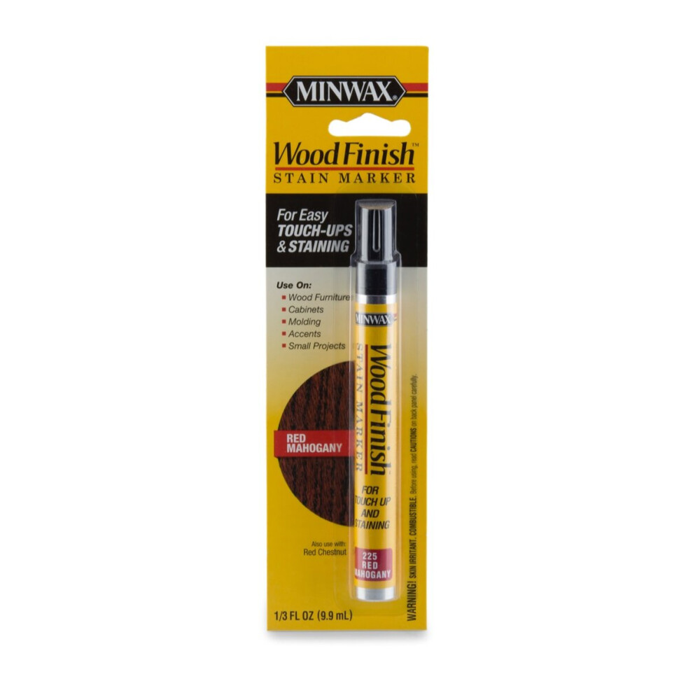 Minwax Wood Finish Stain Marker (Red Mahogany, 9.9 Ml) |Quick-Drying Touch-Up Marker For Wood Furniture & Floors |Perfect For Repairs & Restorations 4906994207462