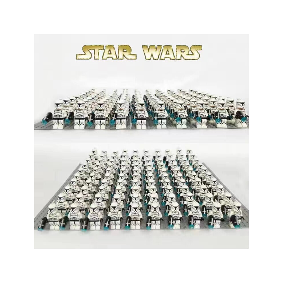 (SW910) 100pcs Star Wars Storm Troops 501st Clone Trooper Minifigures Kids and Adult Toys Fit Lego + Bottom Plate