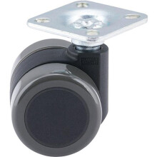 Gross Stabil GSUK230 37 mm Twin Soft Castor with Plate - Black, Gray