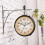 (Black) Retro Garden Home Double-Sided Wall Clock 5