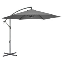 (Grey) 3m Cantilever Parasol Garden Banana Hanging