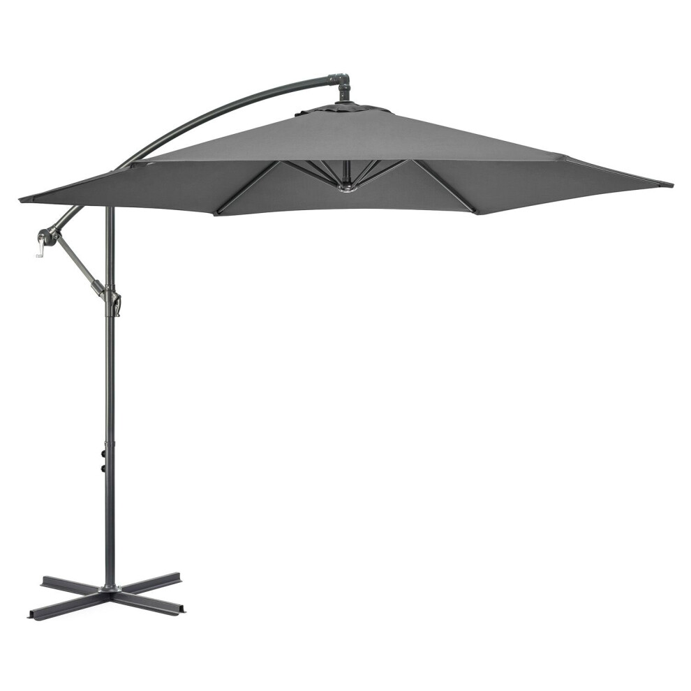 (Grey) 3m Cantilever Parasol Garden Banana Hanging