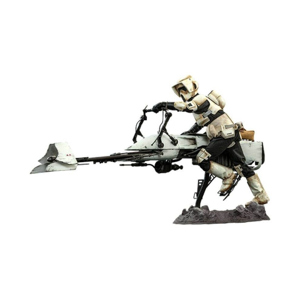 Hot Toys Figure Tms017 - Star Wars - The Mandalorian - Scout Trooper And Speeder Bike