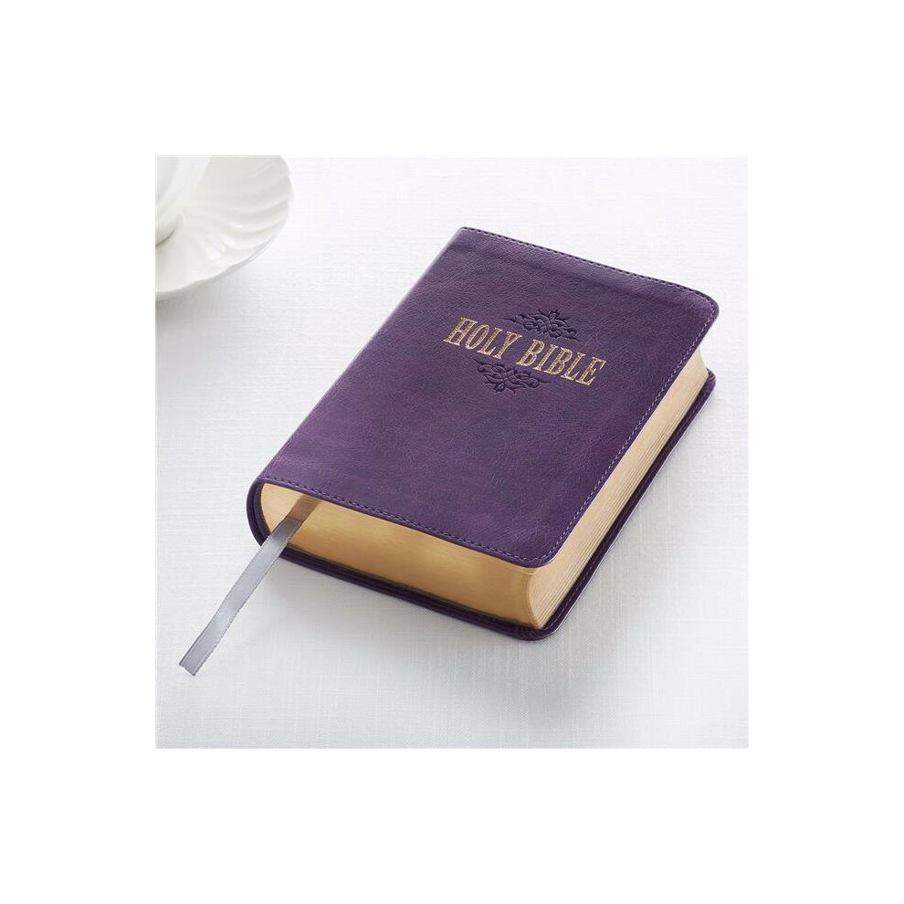 Christian Art Gifts 189529 KJV Compact Large Print Bible - Purple LuxLeather