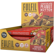 Fulfil Vitamin and Protein Bar (15 x 55 g Bars)  Chocolate Peanut Butter Flavour  20 g High Protein, 9 Vitamins, Low Sugar