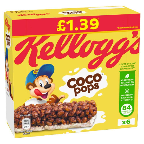 Kelloggs Kellogg's Coco Pops Cereal Bars 6X20g(120g) (Pack of 14) 1