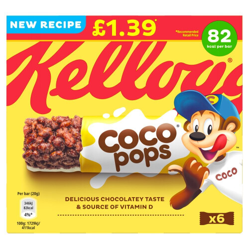 Kelloggs Kellogg's Coco Pops Cereal Bars 6X20g(120g) (Pack of 14)