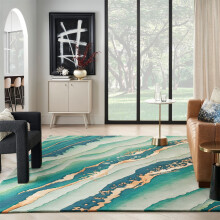 (Extra Large 236x297cm) Prismatic Abstract Rugs PRS30 by Nourison in Emerald Green