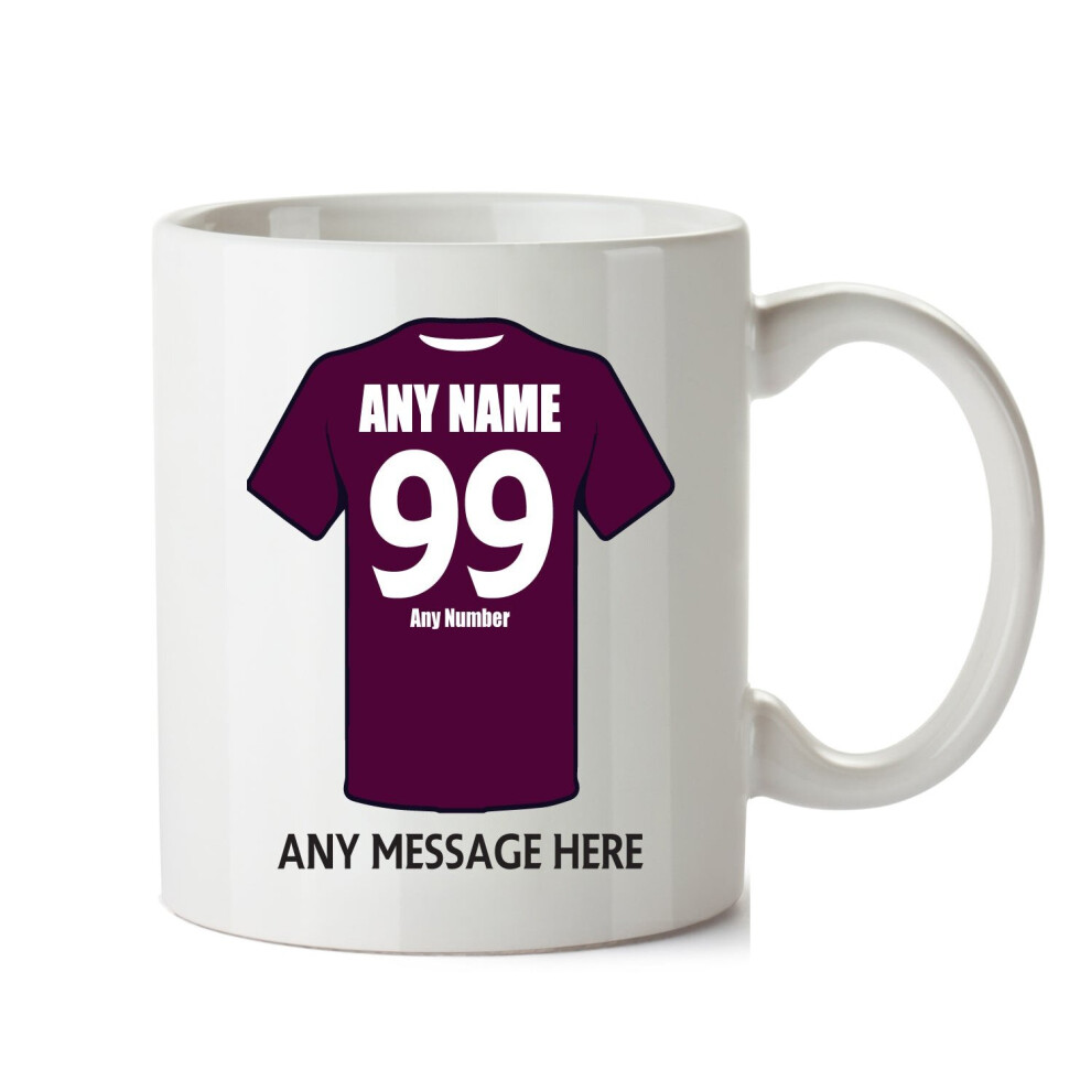 Heart Of Midlothian Football Team Mug Personalised Birthday Age And Name