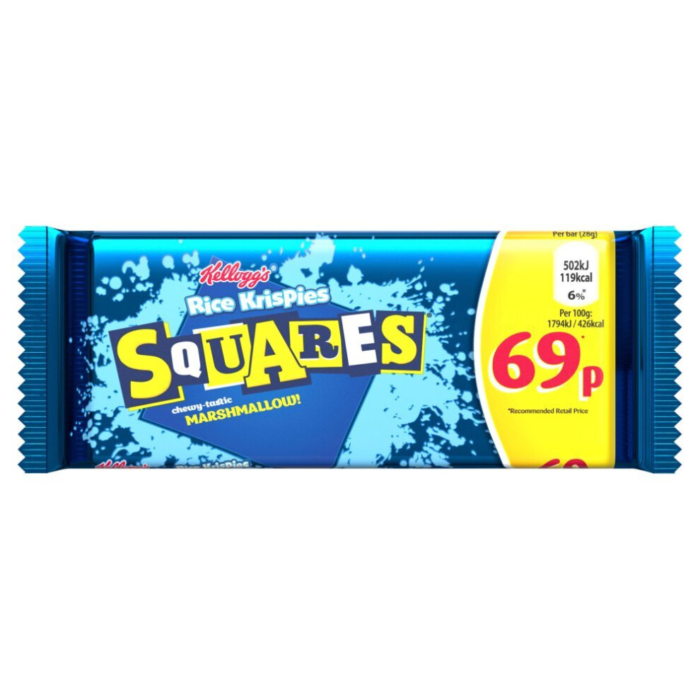 Kelloggs Rice Krispies Squares Marshmallow Bar Single 28g (Pack of 30)