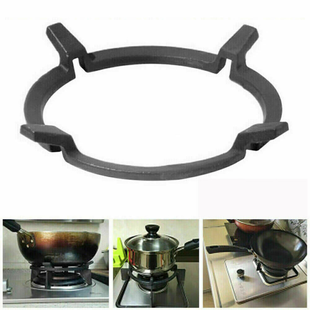 Cast Iron Wok Pan Stand Support Ring Rack Black For Gas Burners