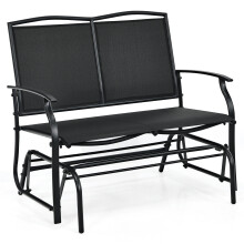 2-Person Patio Swing Glider Bench Outdoor Glider Loveseat Chair Garden