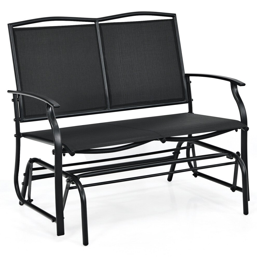 2-Person Patio Swing Glider Bench Outdoor Glider Loveseat Chair Garden