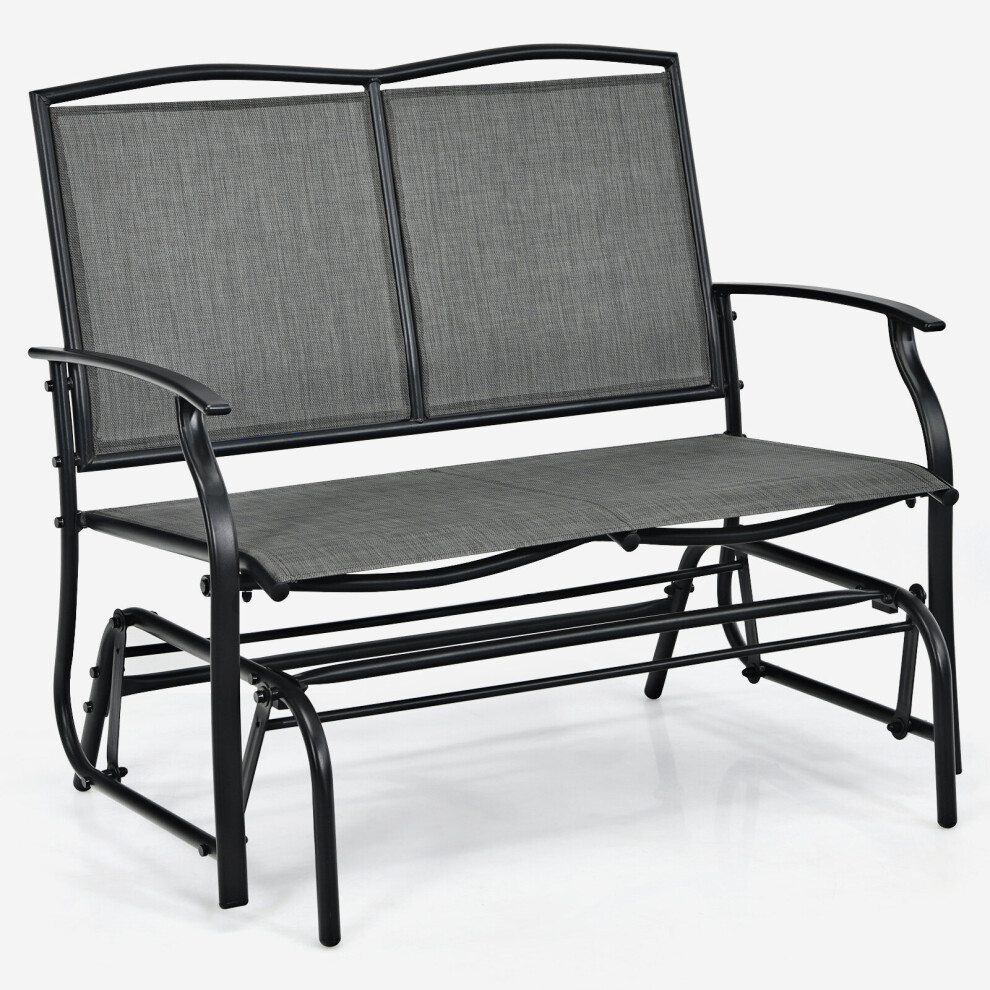 2-Person Patio Swing Glider Bench Outdoor Glider Loveseat Chair Garden