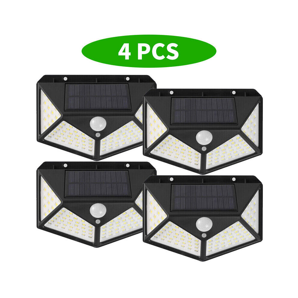 (  100 LED - 4PCS) Solar Power PIR Motion Sensor Wall Lights 100 LED Outdoor Garden Security