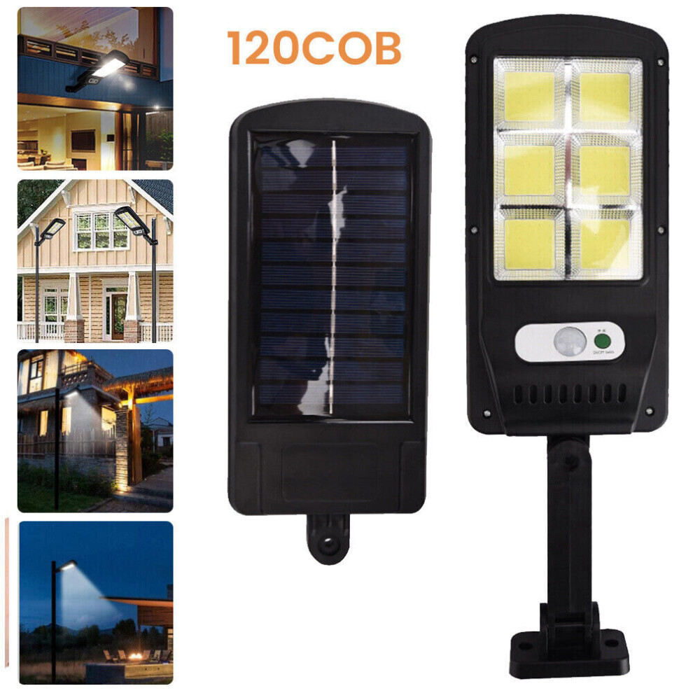 (  120 COB - 2PCS) Solar Power PIR Motion Sensor Wall Lights 100 LED Outdoor Garden Security-image-OPC-PBCMS6B-NEW