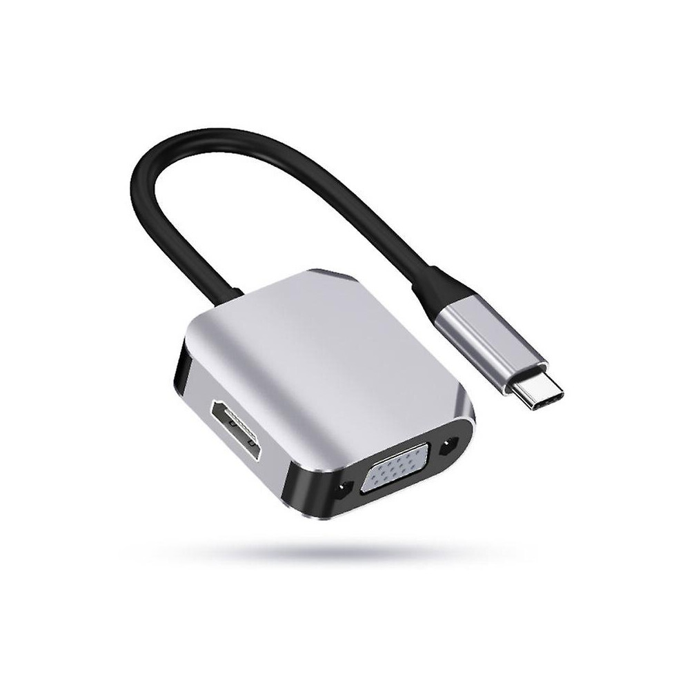 (2 In 1) Usb Type C To Hdmi Converters Vga Adpter Hub Docking Station For Pc Laptop 768611139921