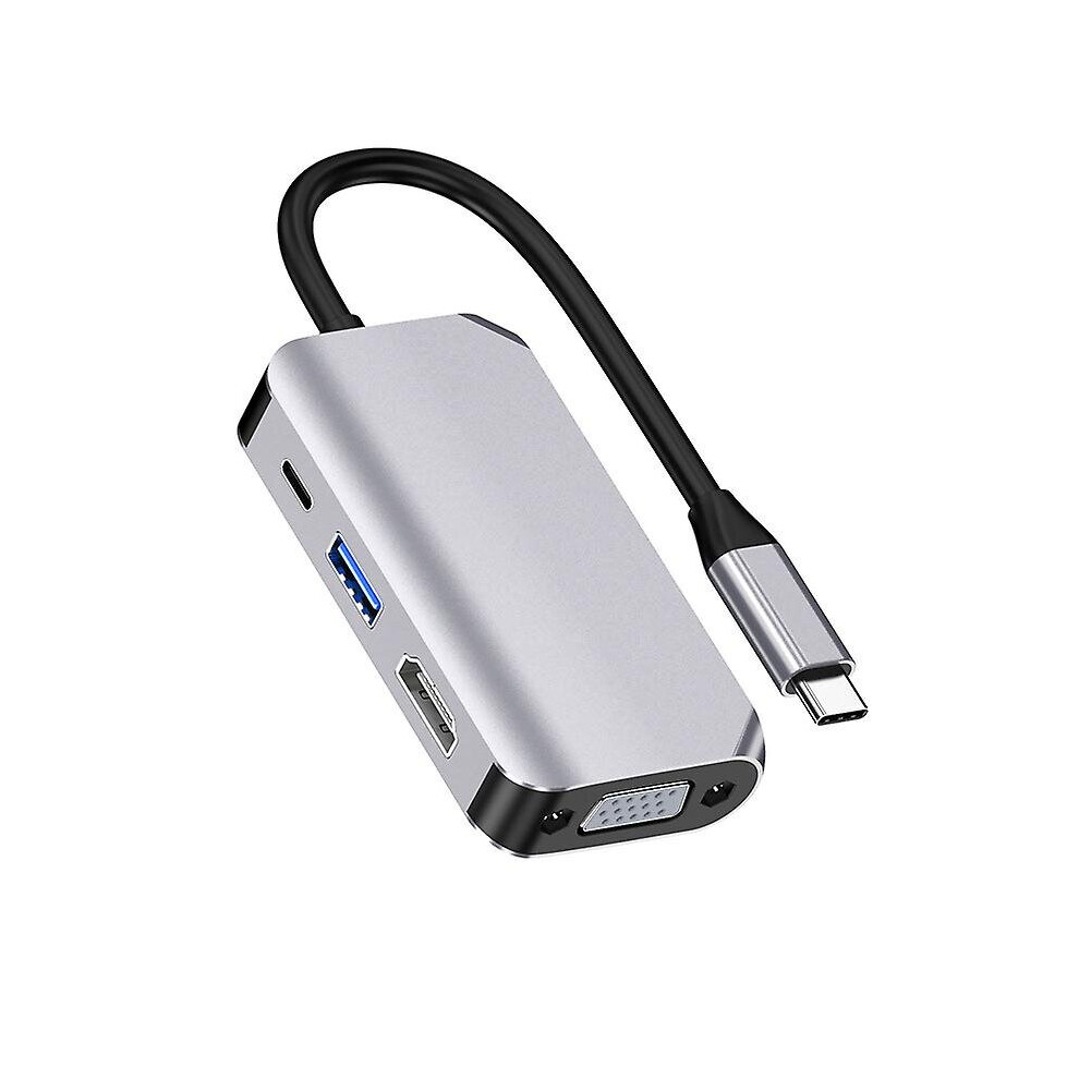 (4 In 1) Usb Type C To Hdmi Converters Vga Adpter Hub Docking Station For Pc Laptop 768611139983