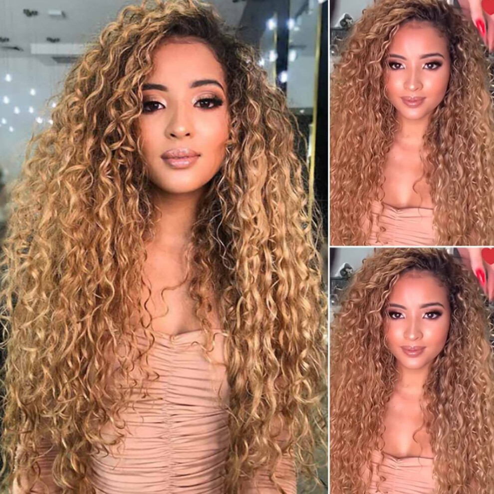 Xylfly Unisex Not,Specified Womens Afro Long Kinky Curly Hair Wigs Brazilian Ladies Ombre African