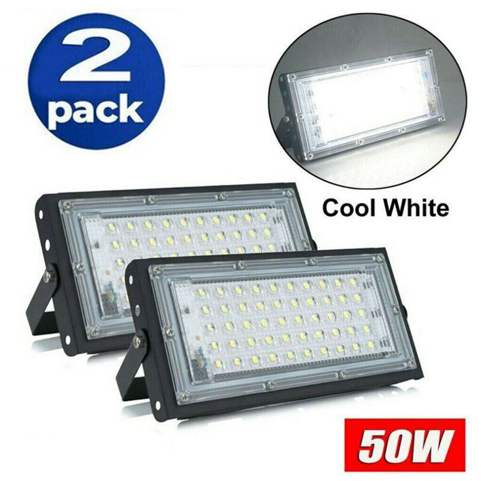 2Pcs 50W SMD Spotlight LED Outdoor Security Landscape Flood Light IP65