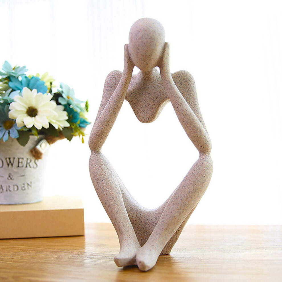 Resin Sculpture Art Abstract Meditator Statue Tabletop Woman Figurine