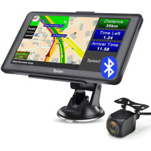 7-Inch Bluetooth Sat Nav with 120 Reverse Camera, UK & Europe Maps 2024, Postcode & POI, Speed Camera Alerts, AV-IN Port, for Cars & Trucks